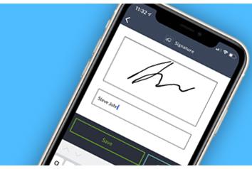 Routeique Delivery Management System (DMS) App Signature Capture Screen Displayed On Phone