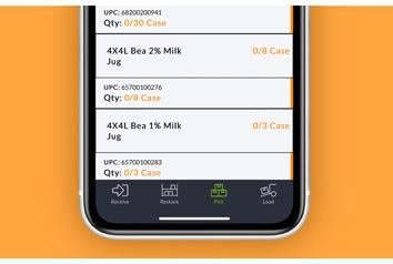 Routeique Inventory Mangagement (IMS) App Claims Picking Tool Displayed on Phone
