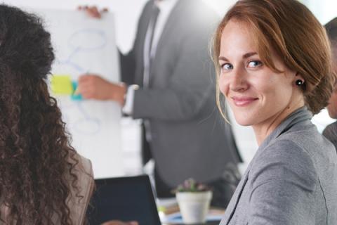 Woman onboarding customer